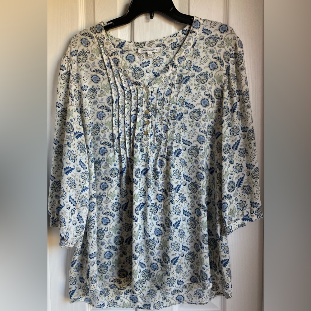 Rose + Olive floral blouse